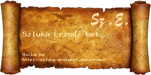 Szluka Erzsébet névjegykártya