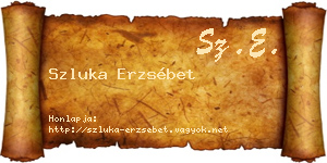 Szluka Erzsébet névjegykártya
