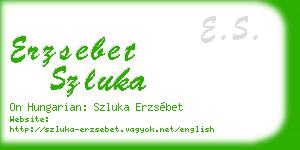 erzsebet szluka business card